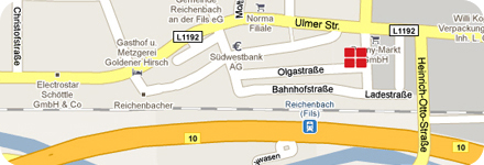 Unser Geschäft in der <b>Olgastraße 23</b> in <b>73262 Reichenbach/Fils</b>
